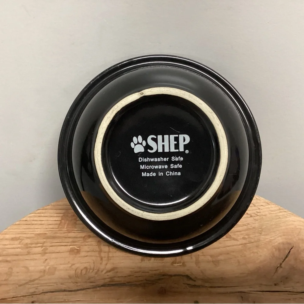 🔵 Ceramic crafted Pet Food or Water Bowl by Shep in great condition - Heavy